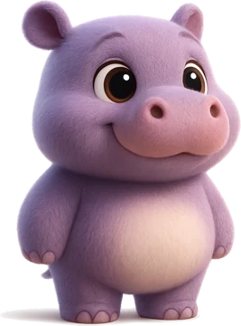 Gigi the purple hippo