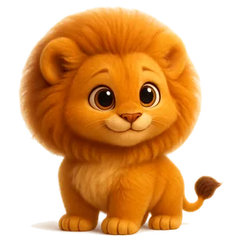 Leo, a lion cub with a giant fluffy mane
